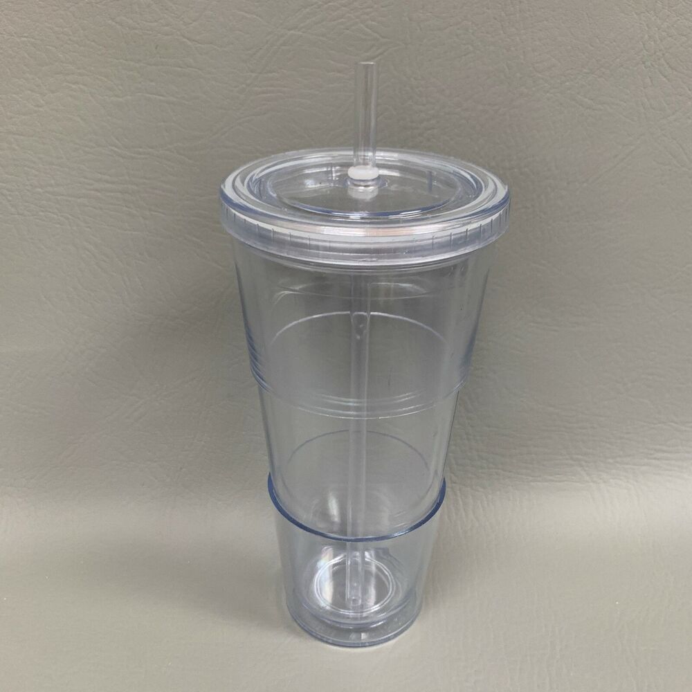 NFL 22 Ounces Clear Plastic Tumbler Cup Double Wall Insulated BPA Free Eco 7 7/8